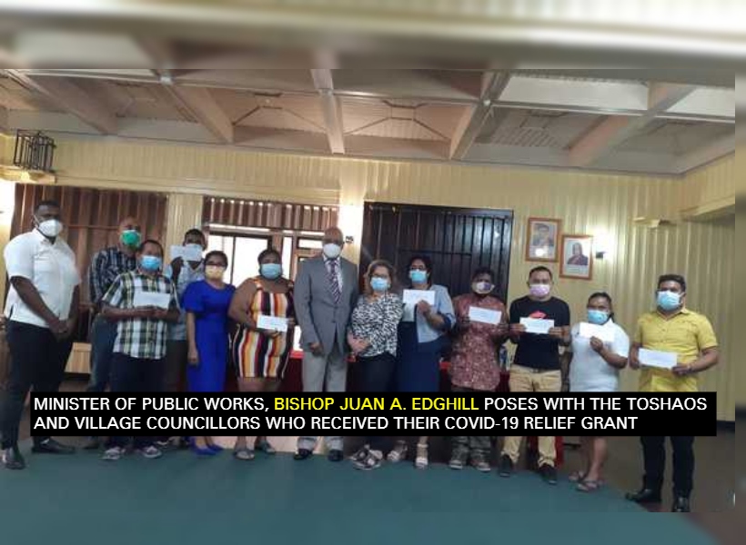 Edghill distributes COVID-19 Relief Grant to Amerindian Villages in Region 10