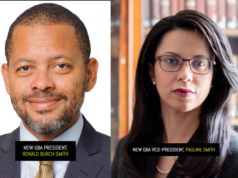 Ronald Burch-Smith is new Bar Association President; Pauline Chase elected Vice President