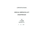 Guyana’s amended Sexual Offenses Act (2024) open for public consultation, features key changes