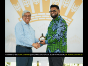 DDL presents special rum blend to Pres. Irfaan Ali in commemoration of CARICOM’S 50th anniversary
