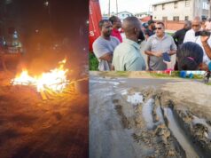 Ministers plead for patience as residents in “construction zone” mount fiery protest over deteriorating road