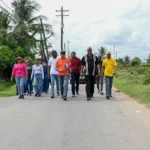 Minister Edghill inspecting the main road in Strathspey