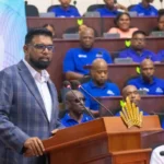 President, Dr Mohamed Irfaan Ali during remarks at the launch of the Universal Healthcare Voucher