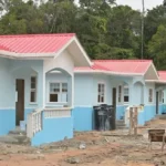 Some of the houses under construction at Five Miles housing area