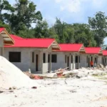Some of the housing units under construction at Five Miles Housing Scheme Phase II in Bartica