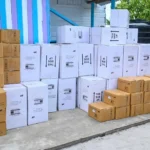 The solar panel systems that were distributed in Loo Creek along the Soesdyke-Linden Highway