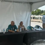 Minister of Public Works, Bishop Juan Edghill, alongside representatives of Region Two, during an engagement in Lima Sands