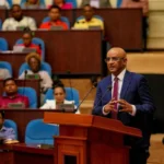 Vice President and General Secretary of the People’s Progressive Party, Dr Bharrat Jagdeo addressing the audience (DPI Photo)