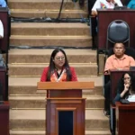 Minister of Amerindian Affairs Pauline Sukhai during remarks at the opening of the National Toshaos Council Conference