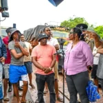 Minister of Public Works, Bishop Juan Edghill, engaging affected truckers in Linden