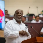 Prime Minister, Brigadier Mark Phillips during the National Toshaos Conference on Tuesday