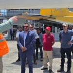 Minister of Natural Resources, Vickram Bharrat being briefed