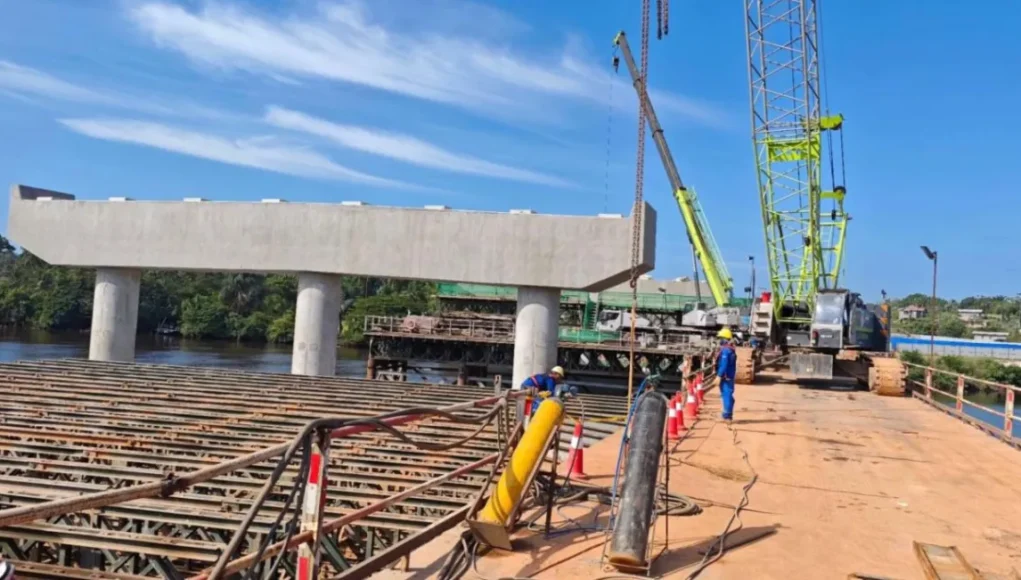Ongoing works on the New Wismar-Mackenzie Bridge