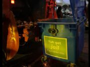 Bins installed every 40ft at Stabroek Market to promote cleanliness