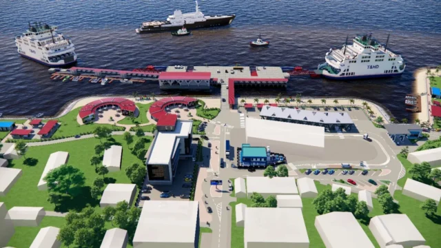 An artist’s impression of the Parika International Port Facility in Region Three
